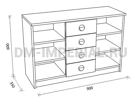 Оснащение детских садов, Игровая мебель, Комод Мальвина ИМ-007