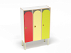 Шкаф 3-х секционный на металлокаркасе (скандинавия с разноцветными фасадами, Вариант 15)