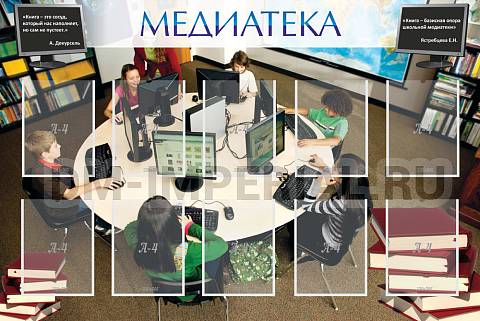 Информационные стенды, Оформление стендов для школы, Медиатека ШК-2505