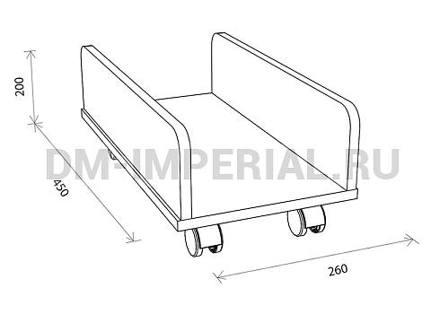 Офисная мебель, Тумбы в офис, Подставка под системный блок на колесах Т-02-Б