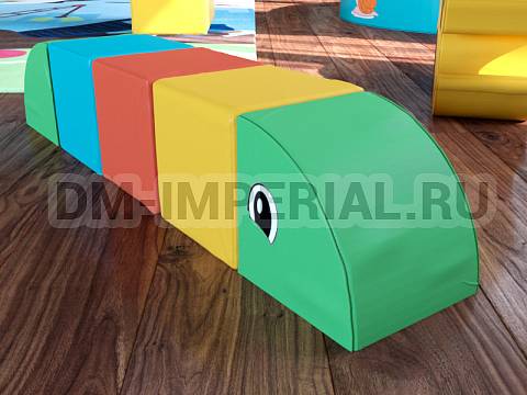 Оснащение детских садов, Мягкие модули, Мягкие игровые модули Гусеничка ММ-ИМ-01.001