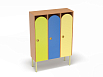 Шкаф 3-х секционный на металлокаркасе (каркас бук с разноцветными фасадами, Вариант 4)