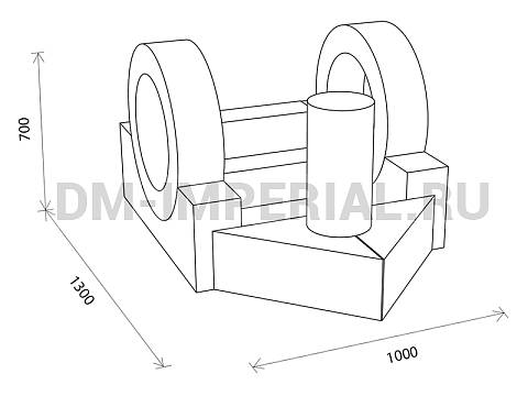 Оснащение детских садов, Мягкие модули, Мягкие игровые модули Пароходик ММ-ИМ-03.017