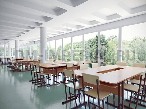 Оснащение школ, Школьные парты, Стол ученический 2-х местный регулируемый на квадратной трубе с полкой МШ-ШП-005.2.П