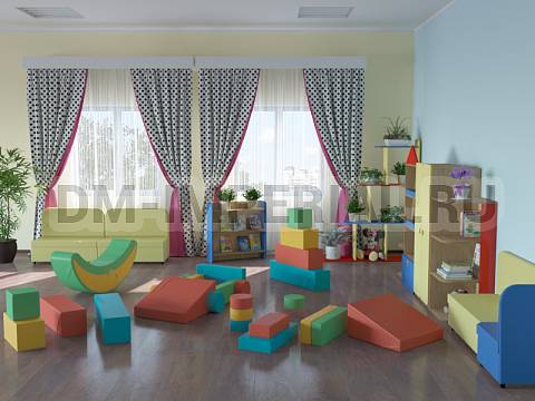 Оснащение детских садов, Мягкие модули, Качалка Месяц ММ-КИ-019