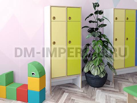 Оснащение детских садов, Шкафы, Шкаф 2-х секционный с антресолью ШР-006-2