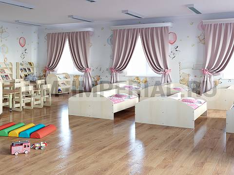 Оснащение детских садов, Кровати, Кровать ЛДСП двухместная КР-011