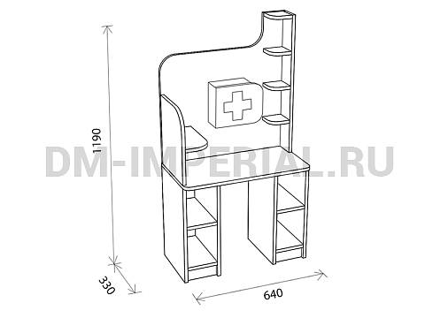 Оснащение детских садов, Игровая мебель, Уголок Айболита ИМ-019