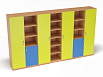 Стенка для кабинета 1 (каркас бук с разноцветными фасадами, Вариант 4)
