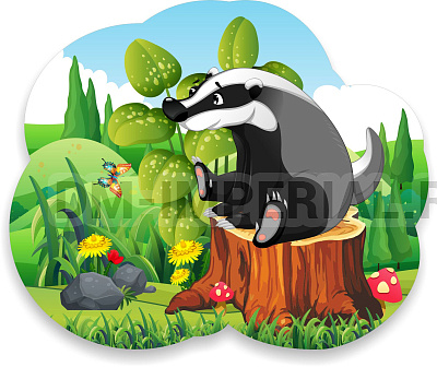 "Барсук", резной стенд