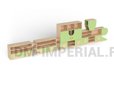 Стеллаж Паровозик с 2-мя вагонами