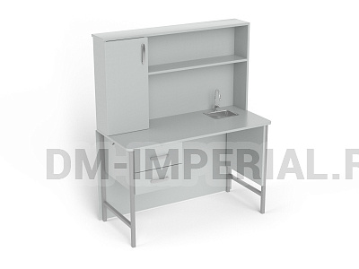 Стол препараторский пристенный с сантехникой и подвесной тумбой, тип 2