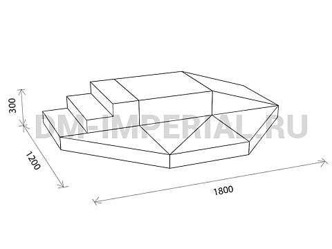 Оснащение детских садов, Мягкие модули, Мягкие спортивные модули горка прямая Причал ММ-СМ-01.013