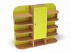 Шкаф для игрушек 3-х секционный (каркас бук с разноцветными фасадами, Вариант 3)