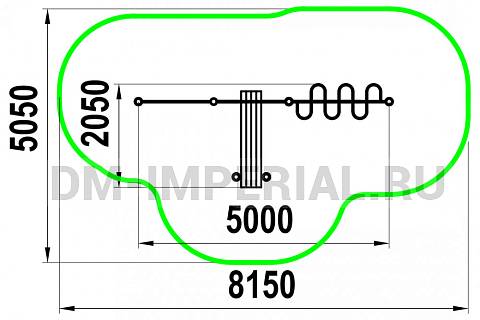 Уличное оборудование, Спортивное оборудование, Турник, лавка наклонная, рукоход "змейка" W-02-016 W-02-016