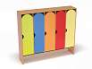 Шкаф для одежды 5-ти секционный стандарт (каркас бук с разноцветными фасадами, Вариант 2)