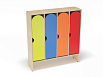 Шкаф для одежды 4-х секционный стандарт (каркас дуб с разноцветными фасадами, Вариант 7)