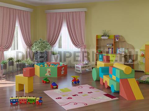 Оснащение детских садов, Мягкие модули, Сухой бассейн Шестигранник малый с рисунком ММ-СБ-043