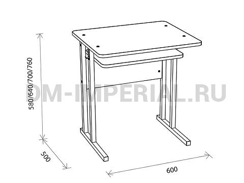 Оснащение школ, Школьные парты, Стол ученический 1-но местный нерегулируемый на квадратной трубе с полкой МШ-ШП-001.1.П Оснащение школ, Школьные парты, Стол ученический 1-но местный нерегулируемый на квадратной трубе с полкой МШ-ШП-001.1.П