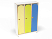 Шкаф 3-х секционный на цоколе (скандинавия с разноцветными фасадами, Вариант 15)