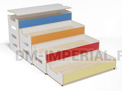 Кровать 4-х ярусная выкатная с крышкой