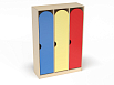 Шкаф 3-х секционный на цоколе стандарт (каркас дуб с разноцветными фасадами, Вариант 6)