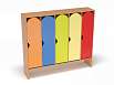 Шкаф для одежды 5-ти секционный стандарт (каркас бук с разноцветными фасадами, Вариант 4)