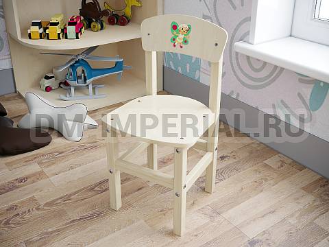 Оснащение детских садов, Стулья, Стул Богатырь, лак/лак с рисунком С-005.01-Р