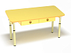 Стол 2-х местный на регулируемых ножках с ящиками с наклонной столешницей (желтый, (0-3гр.))