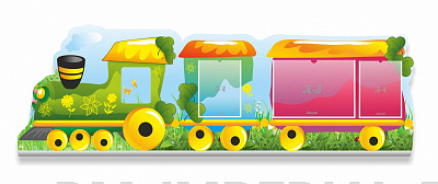 Зеленый паровозик, резной стенд