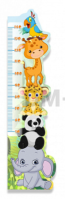 Ростомер "Зверята", резной стенд