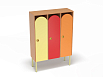 Шкаф 3-х секционный на металлокаркасе (каркас бук с разноцветными фасадами, Вариант 3)