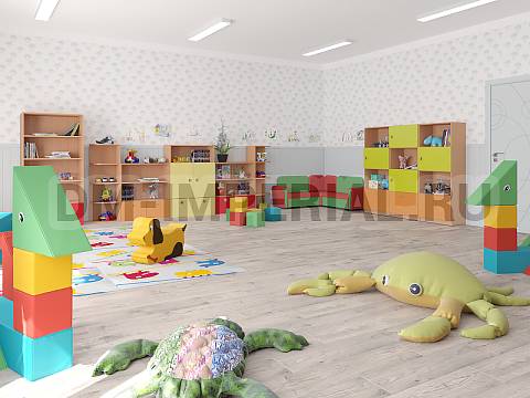 Оснащение детских садов, Мягкая мебель, Набор модулей Карапуз с подлокотниками ММ-012