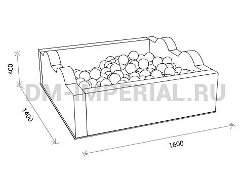 Оснащение детских садов, Мягкие модули, Сухой бассейн Квадратный Волна с рисунком ММ-СБ-055