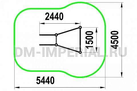 Уличное оборудование, Спортивное оборудование, Два турника, шведская стенка, брусья W-02-013 W-02-013