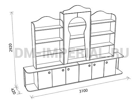 Оснащение детских садов, Шкафы, Стенка Полина ШС-060