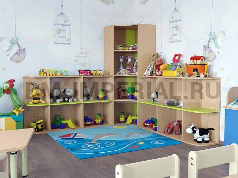 Оснащение детских садов, Шкафы, Стеллаж Уголок ШС-042