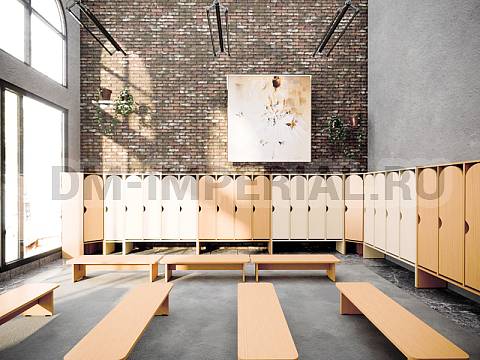 Оснащение детских садов, Шкафы, Шкаф для одежды 1-но секционный угловой стандарт ШР-001-С-У