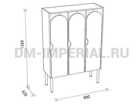 Оснащение детских садов, Шкафы, Шкаф 3-х секционный на металлокаркасе стандарт ШР-004-С-3