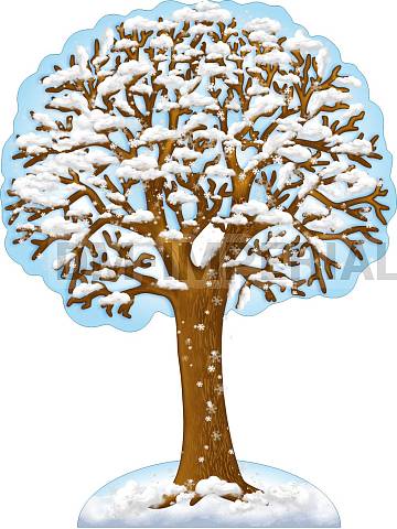 Информационные стенды, Оформление стендов для сада, "Зима", резной стенд-дерево ДС-1592