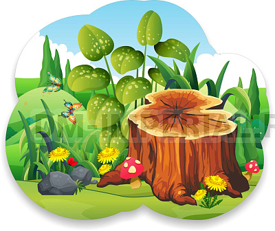 "Пень", резной стенд