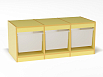 Стеллаж для хранения трехсекционный, высота 500 (разноцветный (ая), средние контейнеры, Вариант 1)