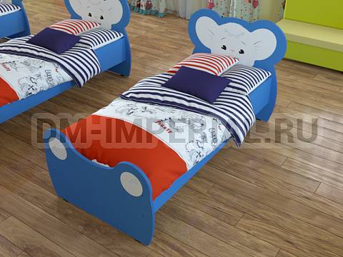 Оснащение детских садов, Кровати, Кровать ЛДСП Мышонок с рисунком КР-004.02-Р