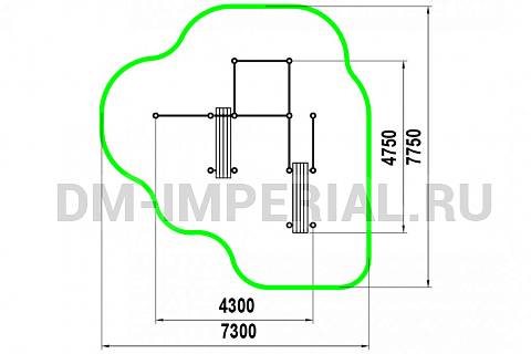 Уличное оборудование, Спортивное оборудование, Наклонные брусья, турники W-07.008 W-07.008