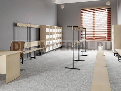 Оснащение школ, Мебель для гардеробов, Стеллаж гардеробный для хранения обуви на 15 яч. ШМ-МГ-020