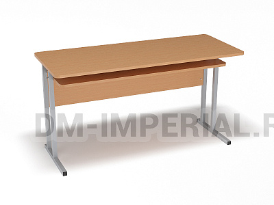 Стол ученический 2-х местный нерегулируемый на квадратной трубе с полкой