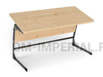 Стол ученический 2-х местный нерегулируемый с наклонной столешницей на плоскоовальной трубе