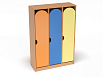 Шкаф 3-х секционный на цоколе стандарт (каркас бук с разноцветными фасадами, Вариант 2)