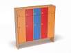 Шкаф 5-ти секционный с антресолью (каркас бук с разноцветными фасадами, Вариант 4)
