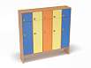 Шкаф 5-ти секционный с антресолью (каркас бук с разноцветными фасадами, Вариант 2)